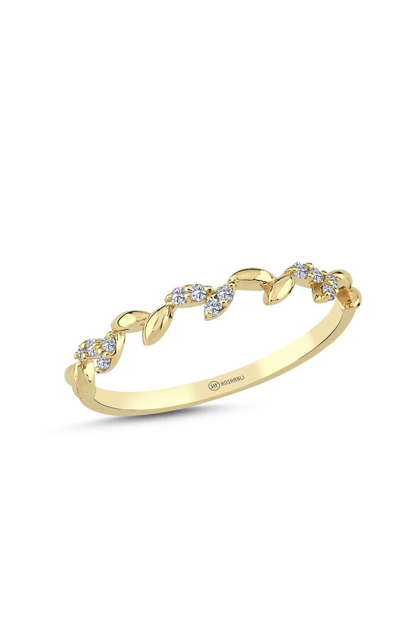 0.09 Karat Pırlanta Başak Yüzük - 