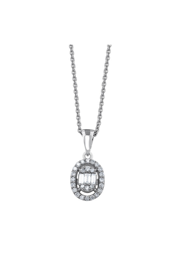 0.23 Karat Pırlanta Oval Kolye - 