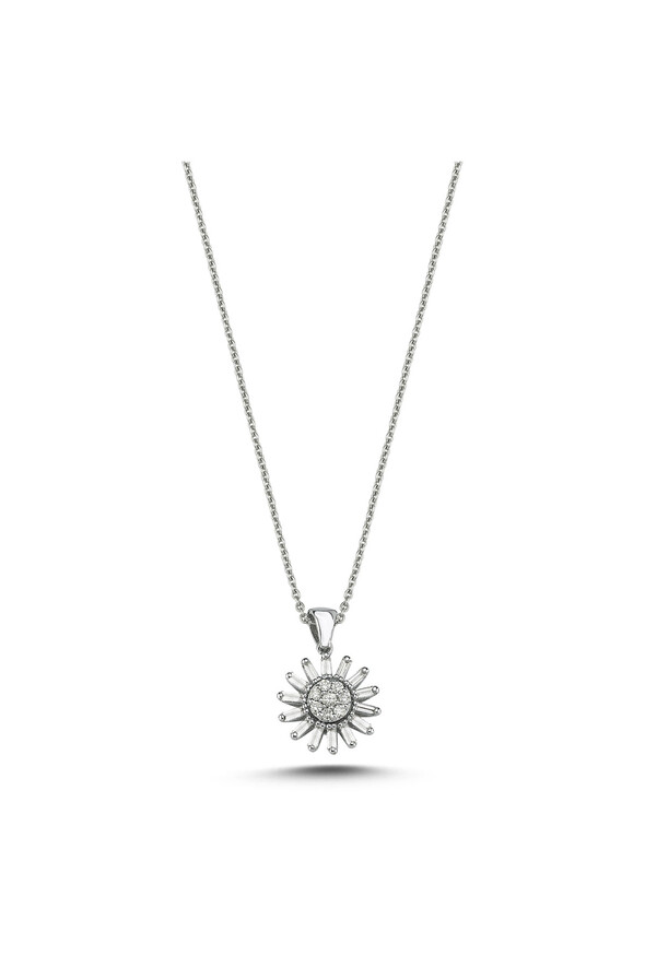 0.25 Karat Pırlanta Güneş Kolye - 
