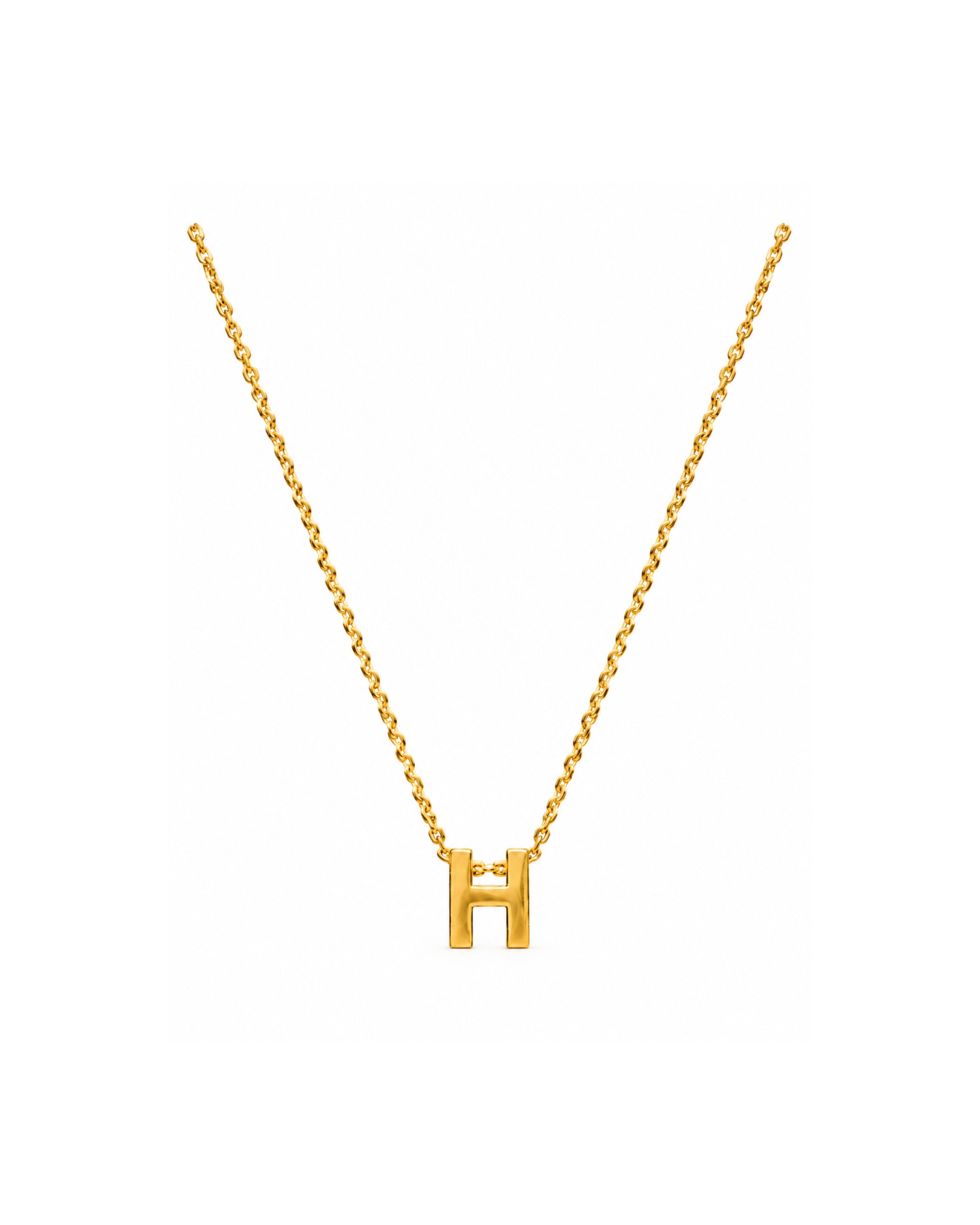 Minimal H Harfi Altın Kolye - 