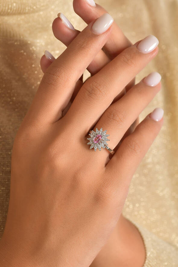 Pembe Topazlı İkili Pırlanta Set - 2