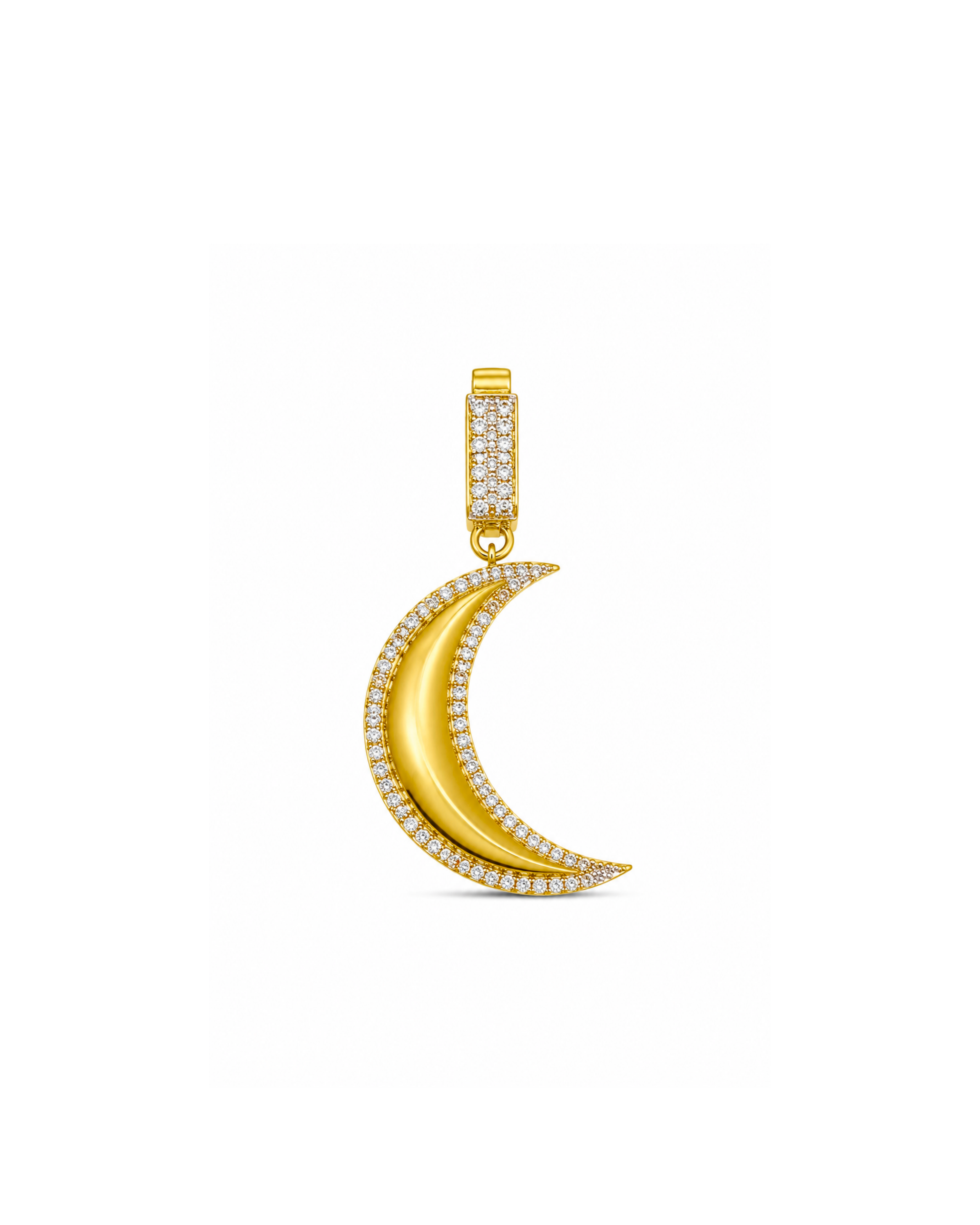 Taşlı Hilal Charm Kolye Ucu - 